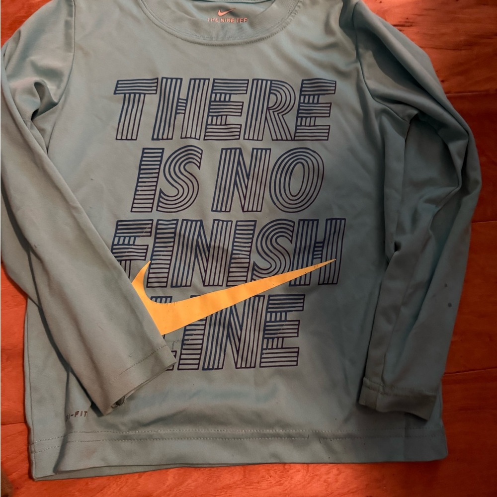 Nike Teal Long Sleeve with Yellow Swoosh